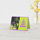 Schöne Lila Salvia Blume Geburtstag Karte (Gelbe Blume)