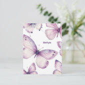 Schöne Lila Schmetterlinge DANKE Postkarte (Stehend Vorderseite)