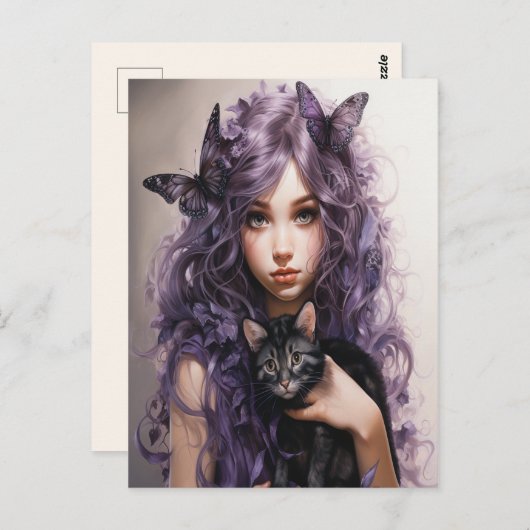 Schöne Lila Schmetterlinge Postkarte (Vorne/Hinten)