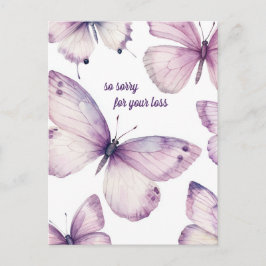 Schöne Lila Schmetterlinge SORRY FÜR DEN VERLUST Postkarte