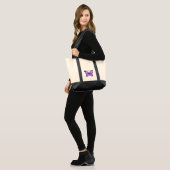 Schöne lila Schmetterlings-Tasche Tragetasche (Vorderseite (Model))