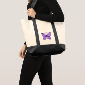 Schöne lila Schmetterlings-Tasche Tragetasche (Vorderseite (Produkt))