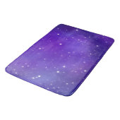 Schöne Lila Starry Sky Galaxy Kunst Badematte (Schrägansicht)