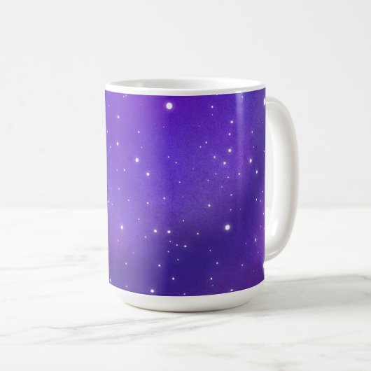 Schöne Lila Starry Sky Galaxy Kunst Kaffeetasse (VorderseiteRechts)