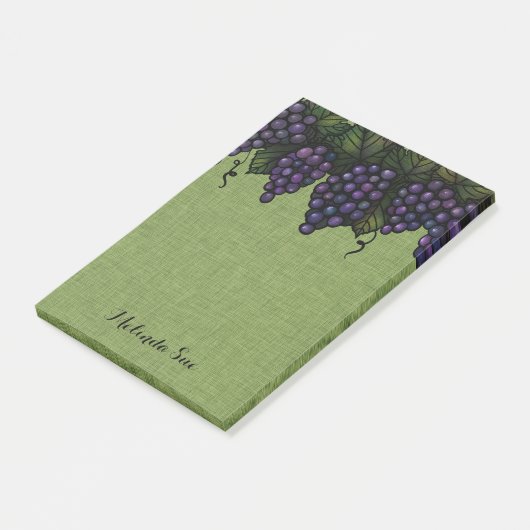 Schöne Lila Trauben | PERSONALISIERT Post-it Klebezettel (angewinkelt)