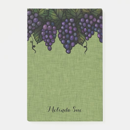 Schöne Lila Trauben | PERSONALISIERT Post-it Klebezettel (Vorderseite)