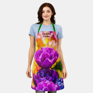 Schöne Lila Tulip-Blume Schürze