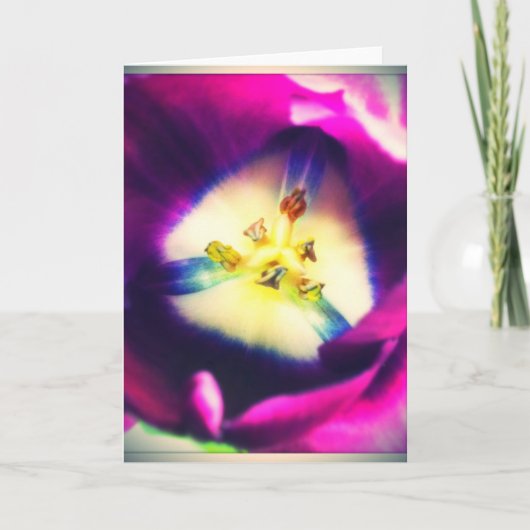 Schöne lila Tulpe-Raum-Gruß-Karte Karte (Vorderseite)