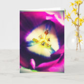 Schöne lila Tulpe-Raum-Gruß-Karte Karte (Gelbe Blume)