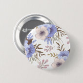 Schöne Lila und blaue Blume Button (Vorne & Hinten)