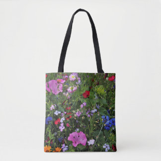 Schöne Lila und blaue Blume Tasche
