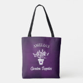 Schöne lila und florale personalisierte Tasche (Rückseite)