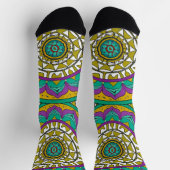 Schöne Lila und grüne Blume Mandala Socks Socken (Oben)