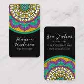 Schöne Lila und grüne Mandala Business Card Visitenkarte (Vorne/Hinten)