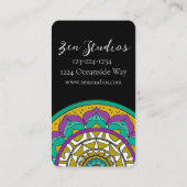 Schöne Lila und grüne Mandala Business Card Visitenkarte (Rückseite)