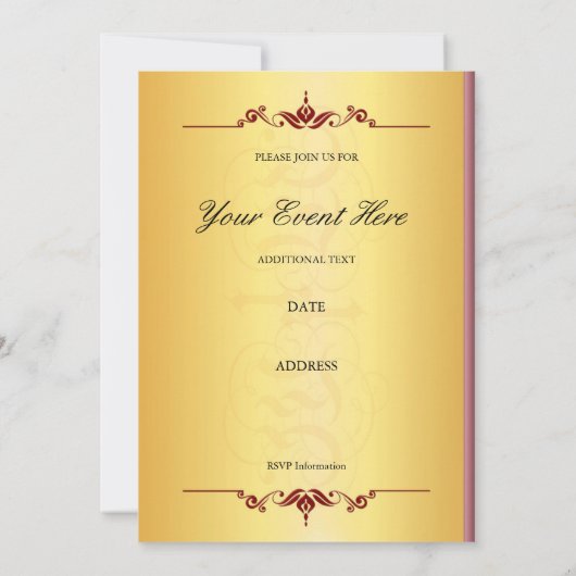 Schöne lila und orange in Gold Einladung (Rückseite)