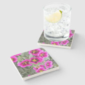 Schöne Lila und rosa Blume Stone Untersetzer (Seitenansicht)