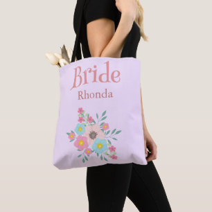 Schöne Lila und rosa Blumen Tasche