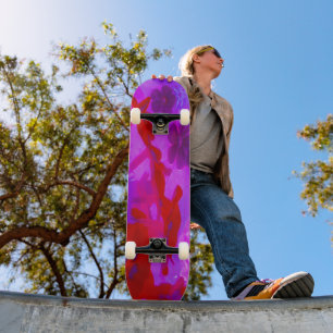 Schöne lila und rote Garten-Phlox-Blumen Skateboard
