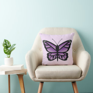 Schöne lila und schwarze Farb-Schmetterling-Sommer Kissen