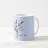 Schöne lila violette Blumen in der Vase Kaffeetasse (VorderseiteRechts)