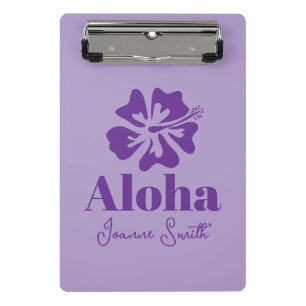 Schöne lila violette hawaiianische Blume individue Mini Klemmbrett
