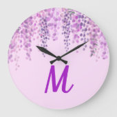 Schöne Lila Wasserfarben Lounge Bar viale Große Wanduhr (Vorderseite)