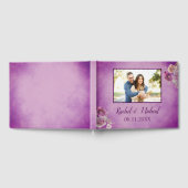 Schöne Lila Wasserfarbenhochzeit Gästebuch (Voll)