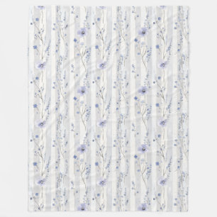 Schöne lila weiße Blumenstreifen-Junggesellinnenab Fleecedecke