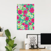 Schöne lila-weiße Lilie-Blume Poster (Heimbüro)