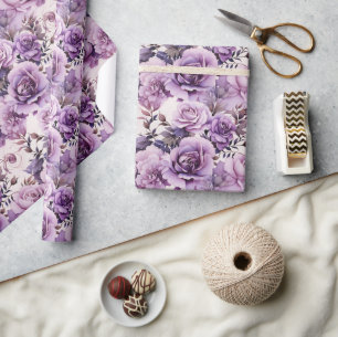 Schöne Lila Wildblumen Geschenkpapier