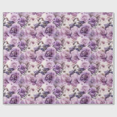 Schöne Lila Wildblumen Geschenkpapier (Flach)