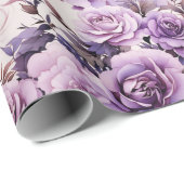 Schöne Lila Wildblumen Geschenkpapier (Rolleneckpunkt)