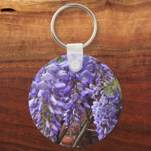 Schöne lila Wisteria-Blüten Schlüsselanhänger (Vorderseite)