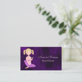 Schöne Lila Yoga Girl Meditation Visitenkarte (Stehend Vorderseite)