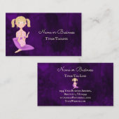 Schöne Lila Yoga Girl Meditation Visitenkarte (Vorne/Hinten)