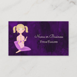 Schöne Lila Yoga Girl Meditation Visitenkarte