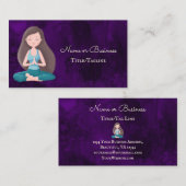 Schöne Lila Yoga Girl Meditation Visitenkarte (Vorne/Hinten)