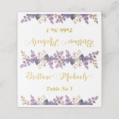 Schöne Lilac Weinberg Hochzeit Platzkarte (Außenseite Aufgefaltet)