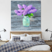 Schöne Lilacs im rustikalen Mason Jar Leinwanddruck (Insitu (Schlafzimmer))