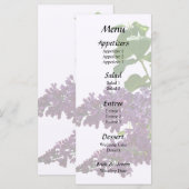 Schöne Lilacs Menükarte (Vorne/Hinten)