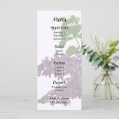 Schöne Lilacs Menükarte (Stehend Vorderseite)