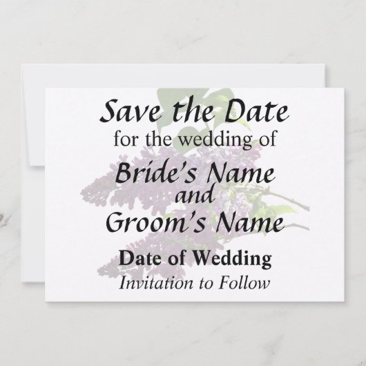 Schöne Lilacs Save The Date (Vorderseite)