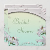 Schöne Lilien und Glitzern-tadelloses Brautparty Einladung (Vorne/Hinten)