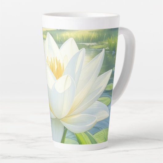 Schöne Lily Blume Latte Tasse (Rechte Ecke)