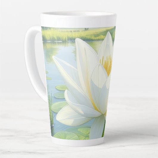 Schöne Lily Blume Latte Tasse (Linke Ecke)