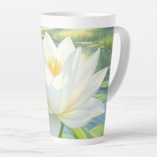 Schöne Lily Blume Latte Tasse (Rechte Ecke)