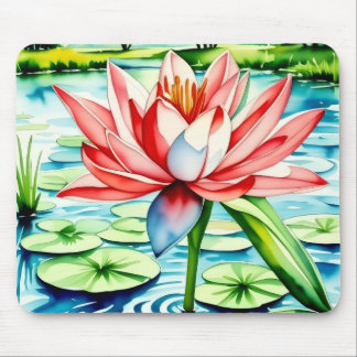 Schöne Lily Blume Maus Mat. Mousepad