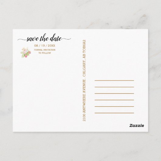 Schöne Lime Green 💚 Botanical Boho Wedding Postkarte (Rückseite)