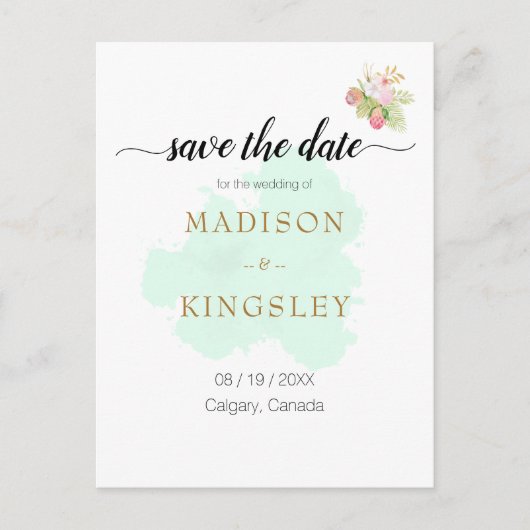 Schöne Lime Green 💚 Botanical Boho Wedding Postkarte (Vorderseite)